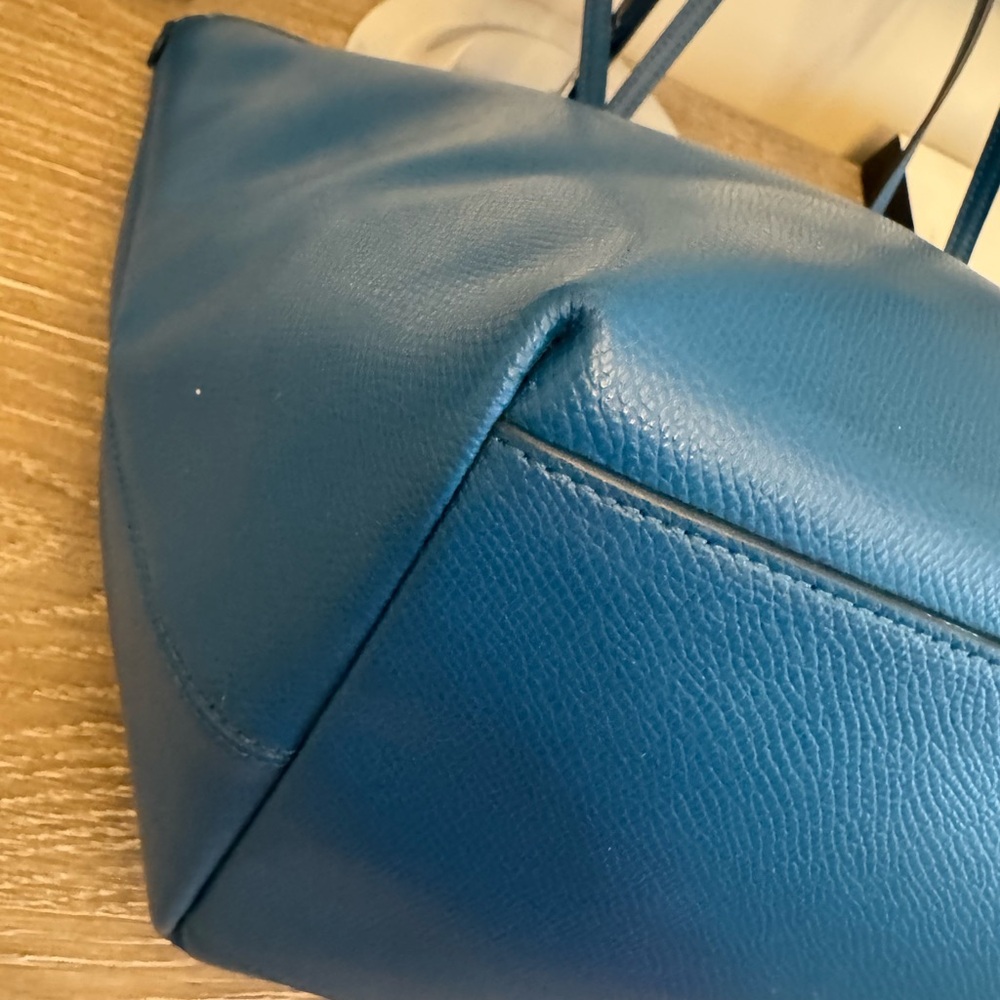 Coach Teal Leather Tote Bag - Picture 11 of 13